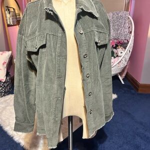 LA MIEL Sage Corduroy Utility Jacket